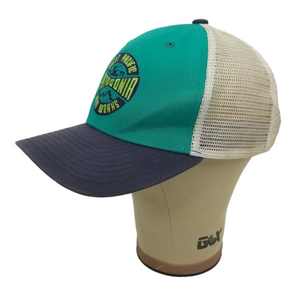 Patagonia Great Pacific Iron Works Mesh Snapback Cap Trucker Outdoor Hiking Hat - Picture 2 of 12